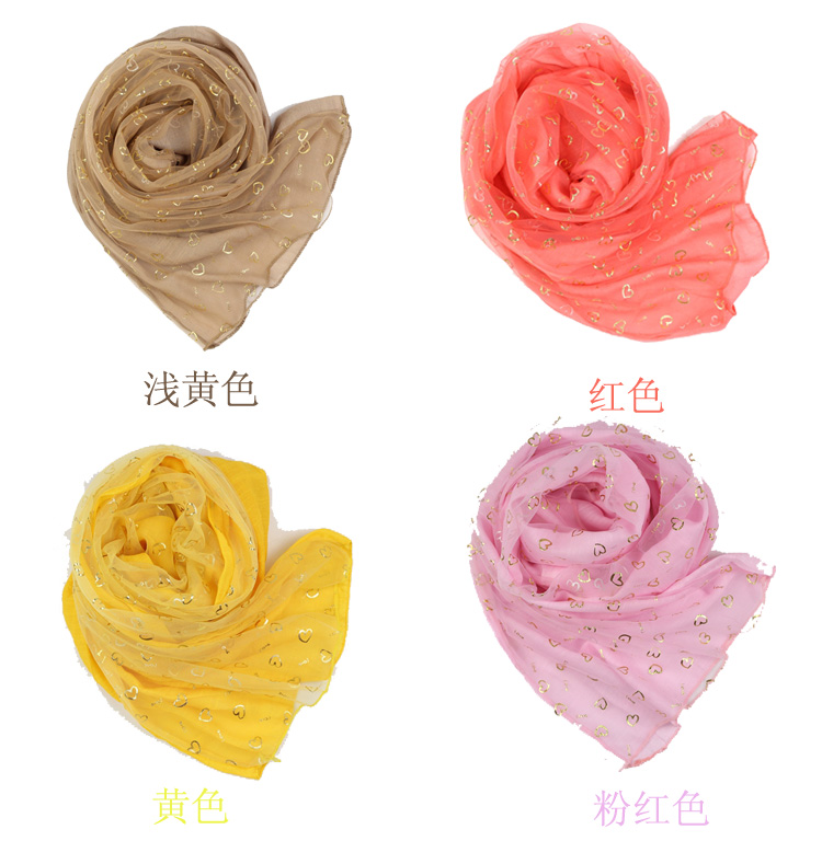 Cute love foil print scarf 