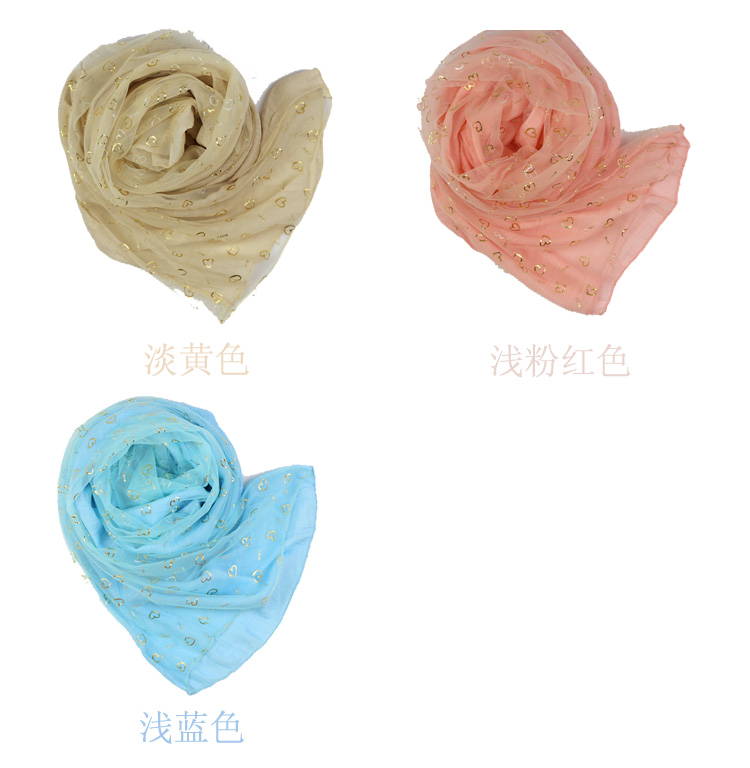 Cute love foil print scarf 