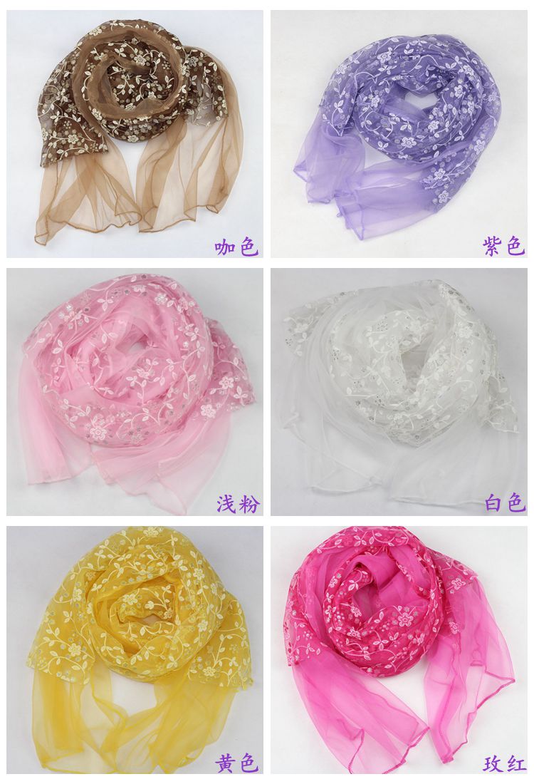 Floral stitching scarves scarf shawl 