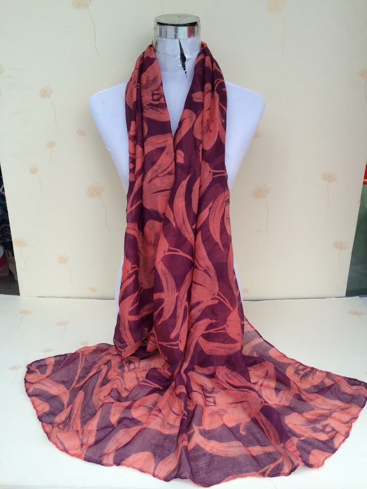 Lily flower scarf voile scarves wholesale