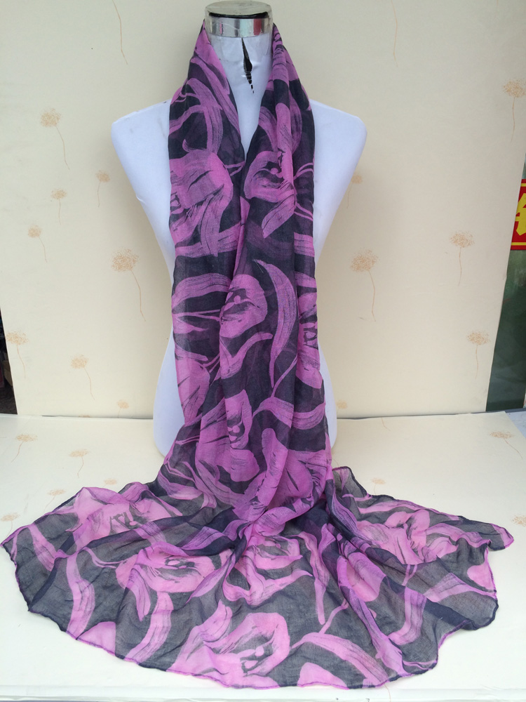 Lily flower scarf voile scarves wholesale