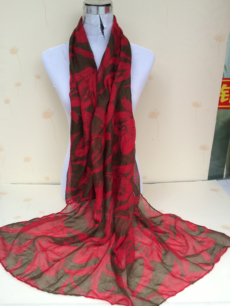 Lily flower scarf voile scarves wholesale