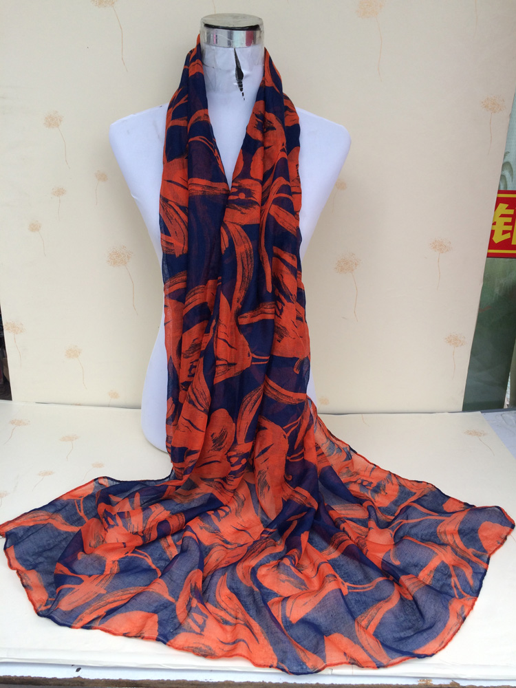 Lily flower scarf voile scarves wholesale
