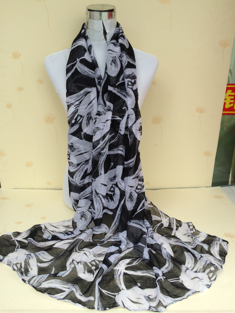 Lily flower scarf voile scarves wholesale