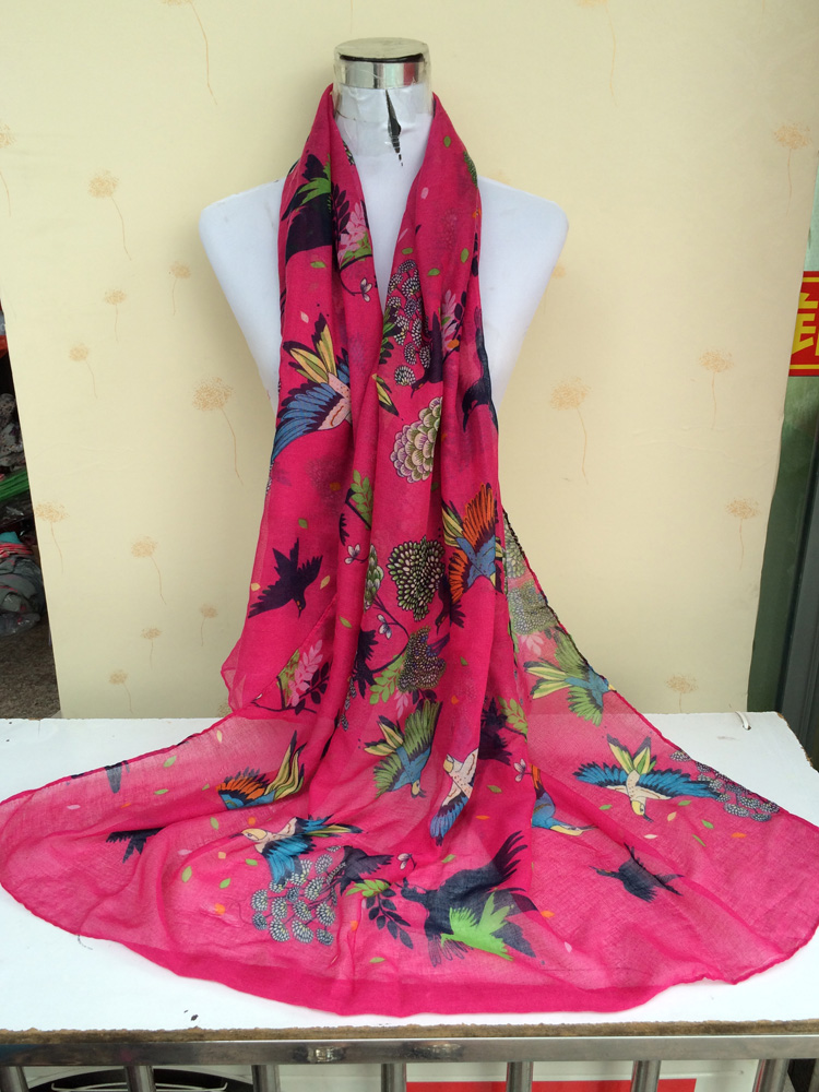 Figure birds scarf voile scarves wholesale 