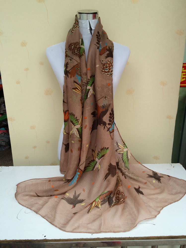 Figure birds scarf voile scarves wholesale 