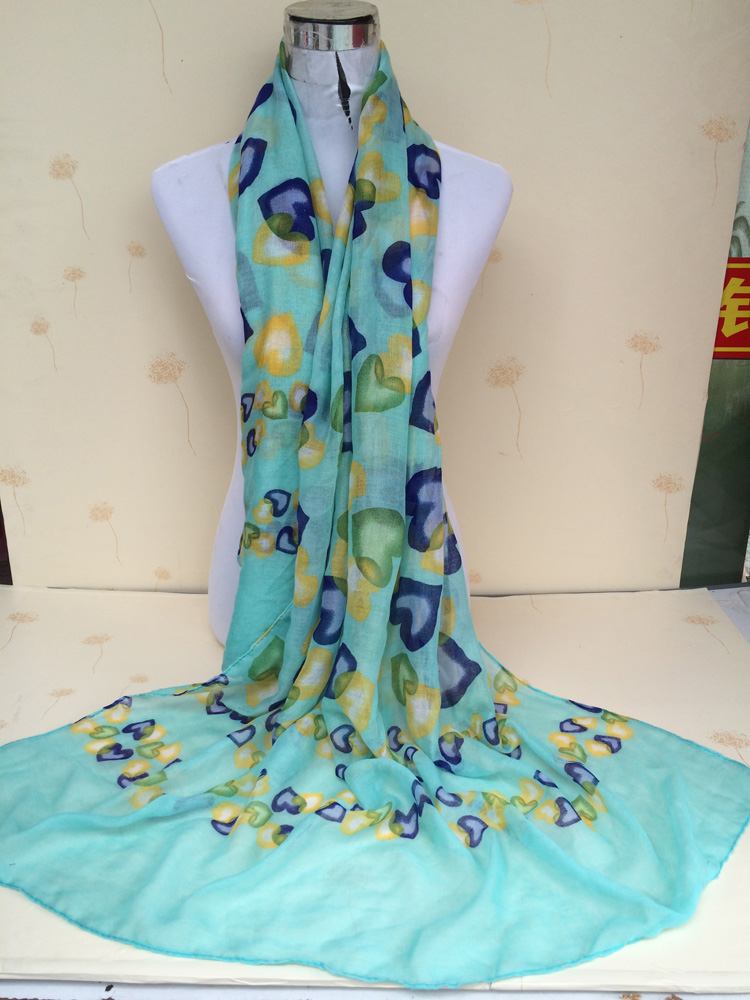 Women fashion heart patterned scarves wholesale 