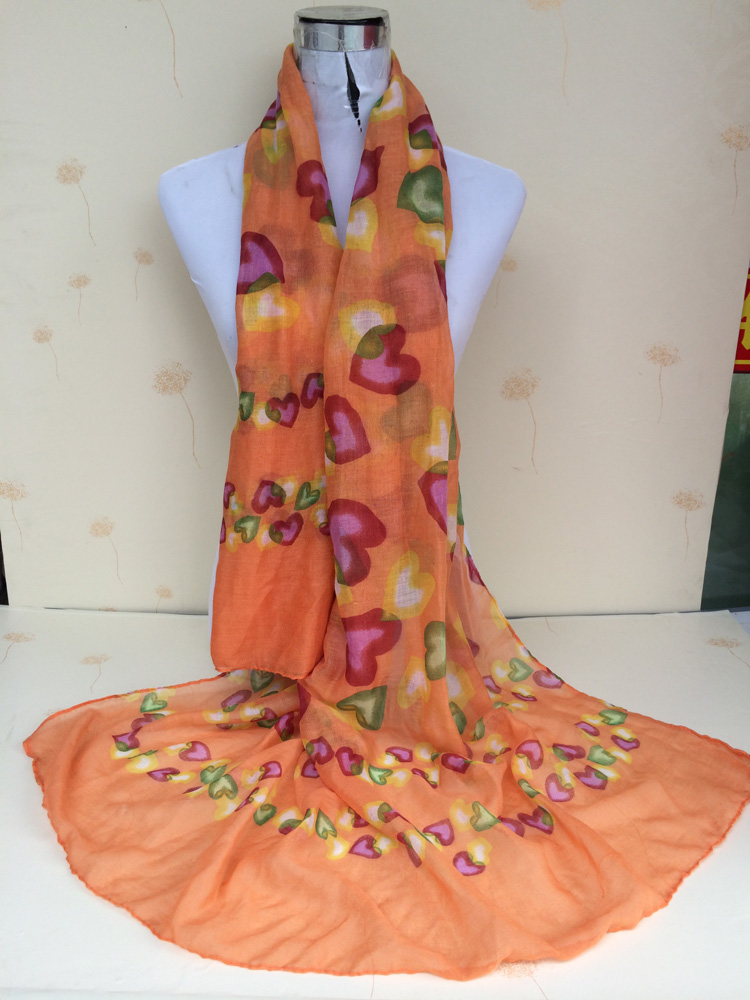 Women fashion heart patterned scarves wholesale 
