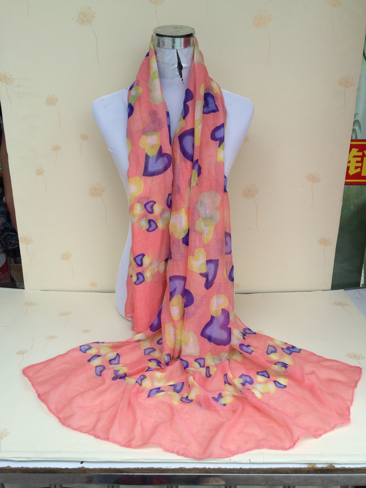 Women fashion heart patterned scarves wholesale 
