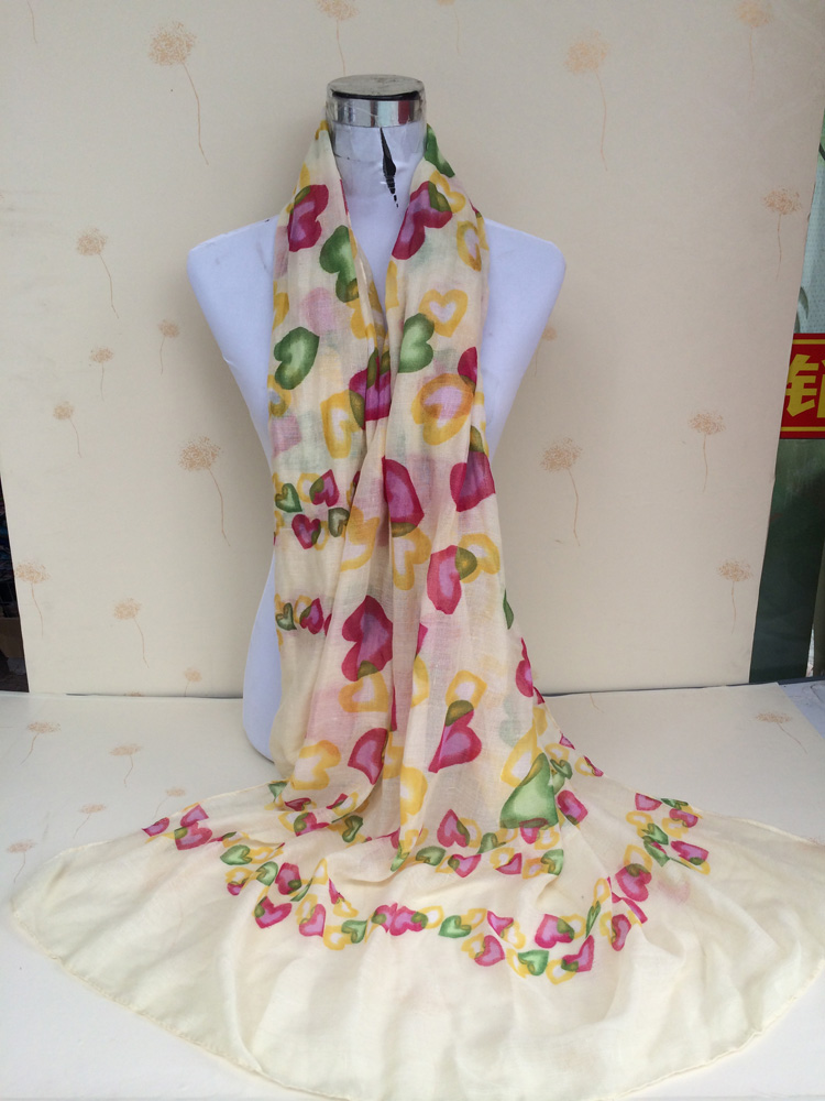 Women fashion heart patterned scarves wholesale 