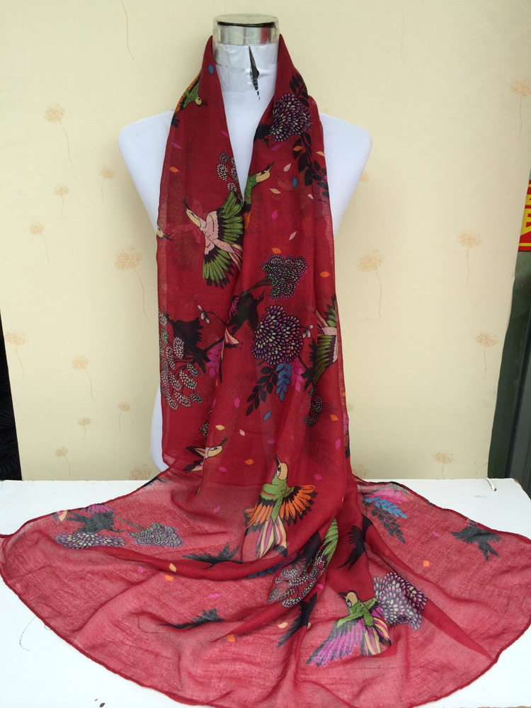 Figure birds scarf voile scarves wholesale 