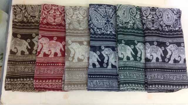 Mini elephant patterned scarves wholesale 