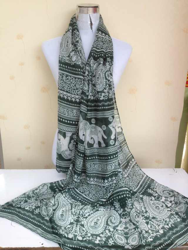 Mini elephant patterned scarves wholesale 
