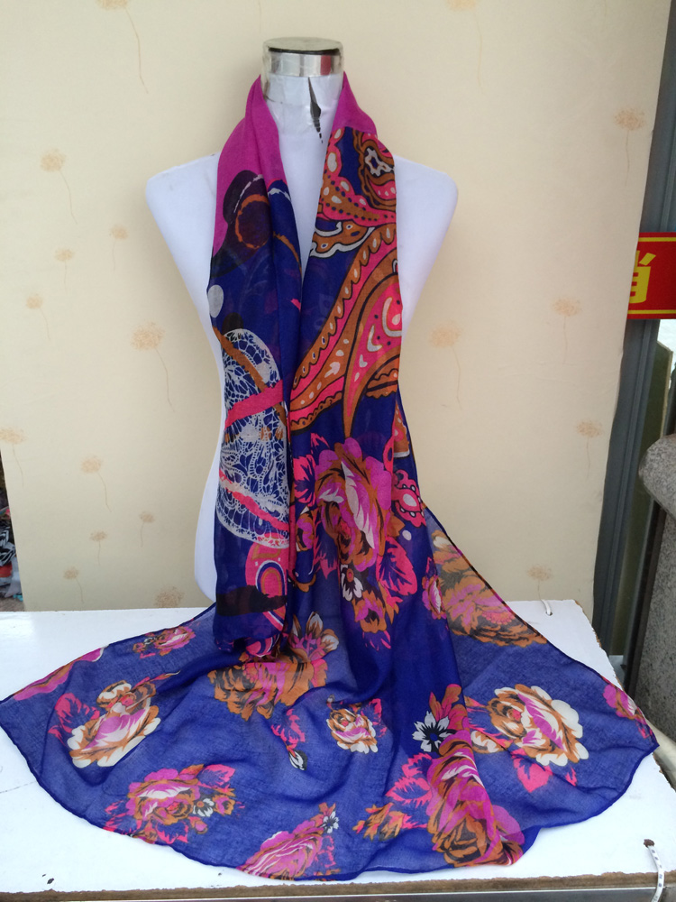 Peony printing brand scarf women