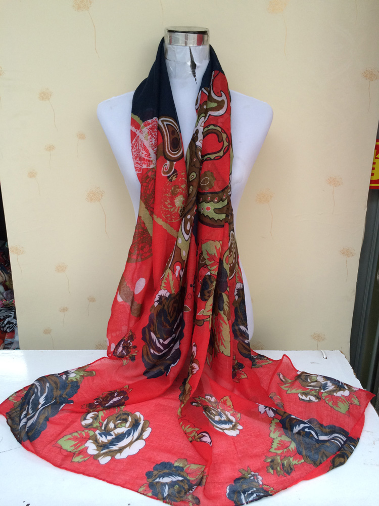 Peony printing brand scarf women
