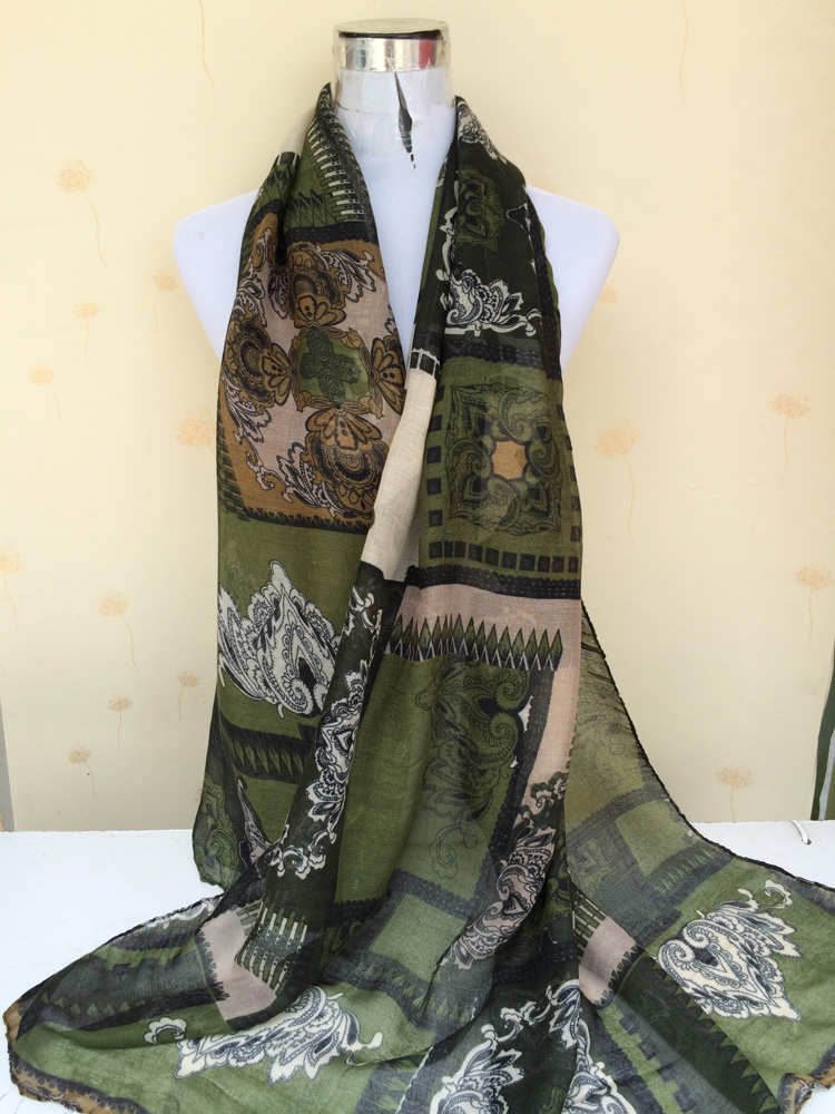 Plaid peony printed scarves wholesale 