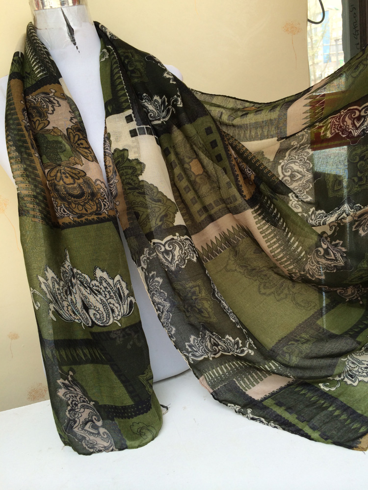 Plaid peony printed scarves wholesale 