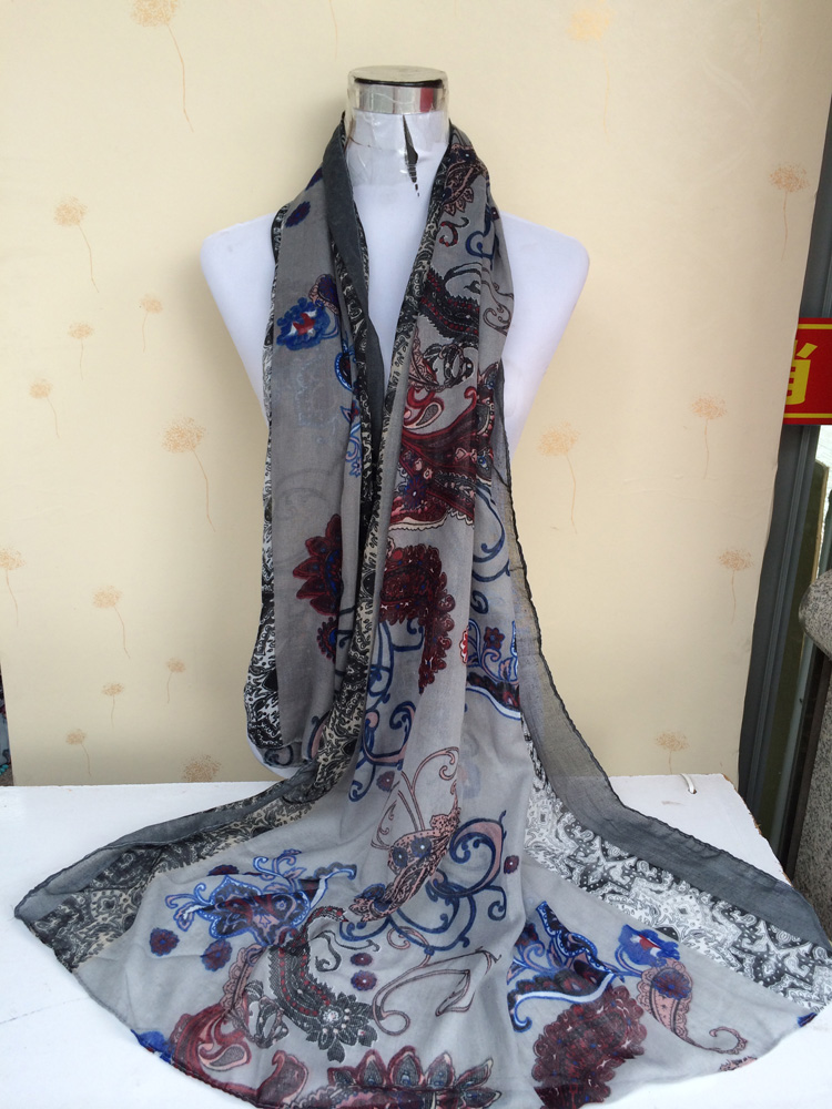 Popular cashew cotton voile scarf