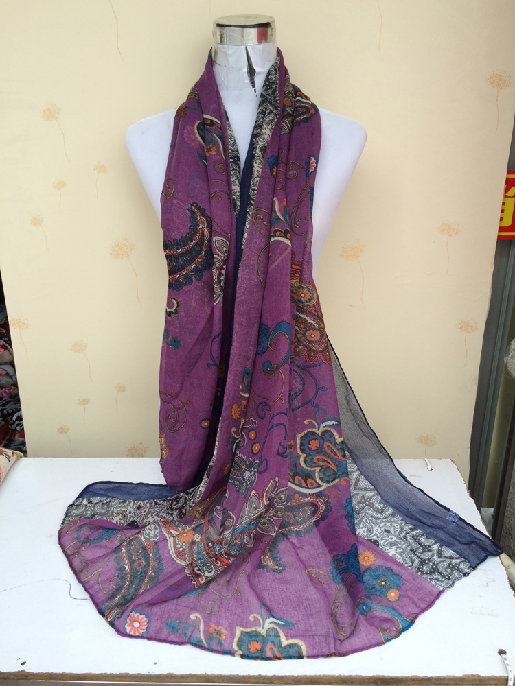 Popular cashew cotton voile scarf