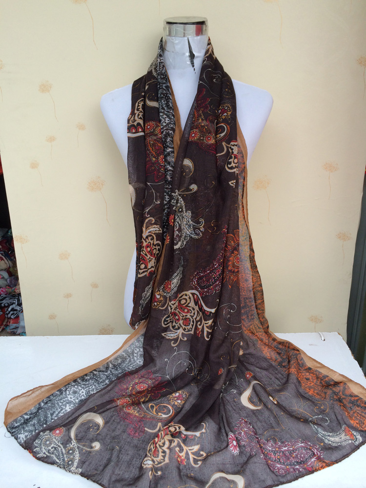 Popular cashew cotton voile scarf