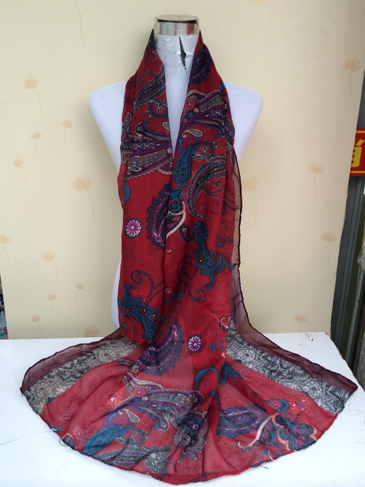 Popular cashew cotton voile scarf
