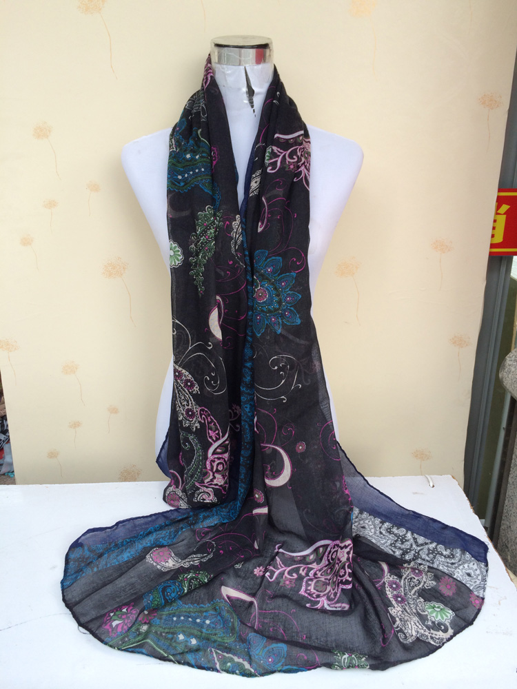 Popular cashew cotton voile scarf