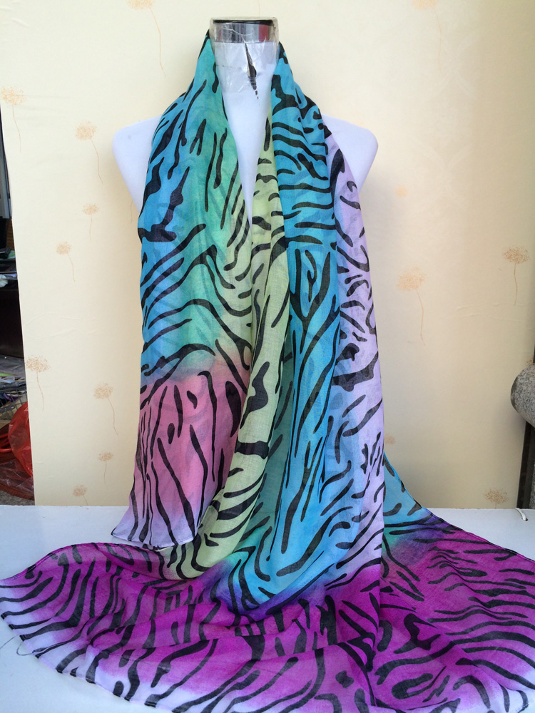 Beautiful color zebra print scarves wholesale