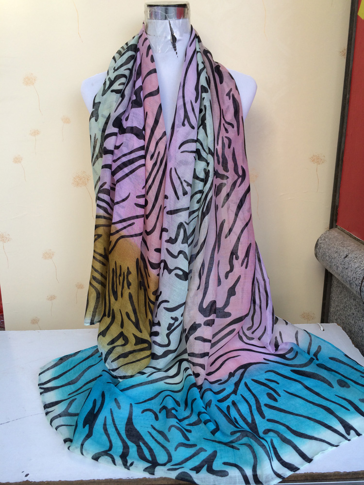 Beautiful color zebra print scarves wholesale