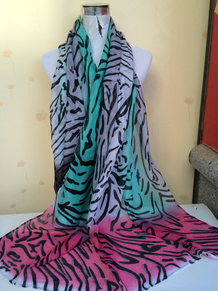 Beautiful color zebra print scarves wholesale