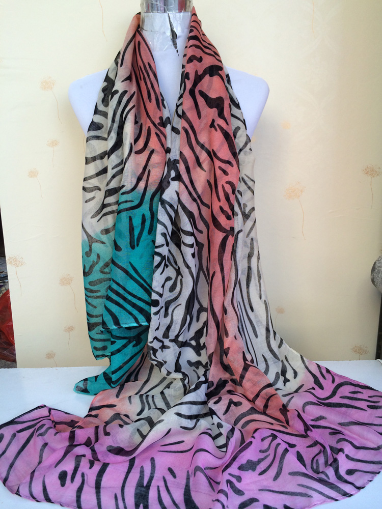 Beautiful color zebra print scarves wholesale