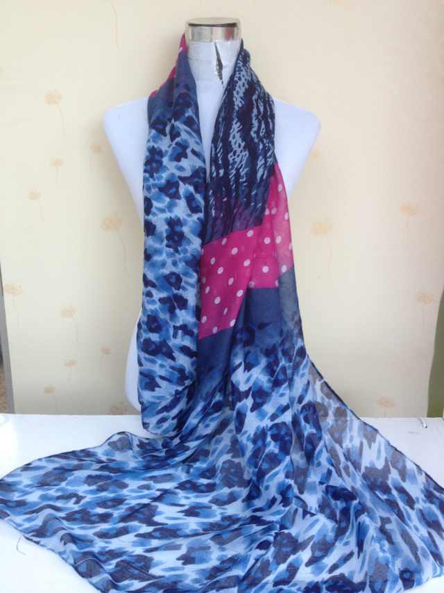 wholesale stitching scarves leopard dot scarf