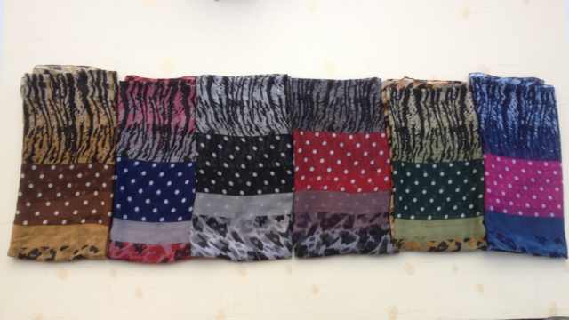 wholesale stitching scarves leopard dot scarf