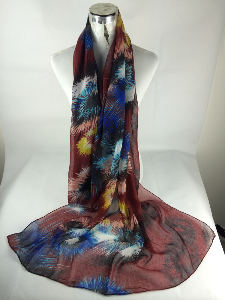 Women fireworks printed Led Scarf