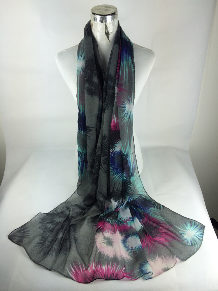 Women fireworks printed Led Scarf