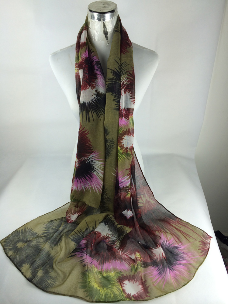 Women fireworks printed Led Scarf