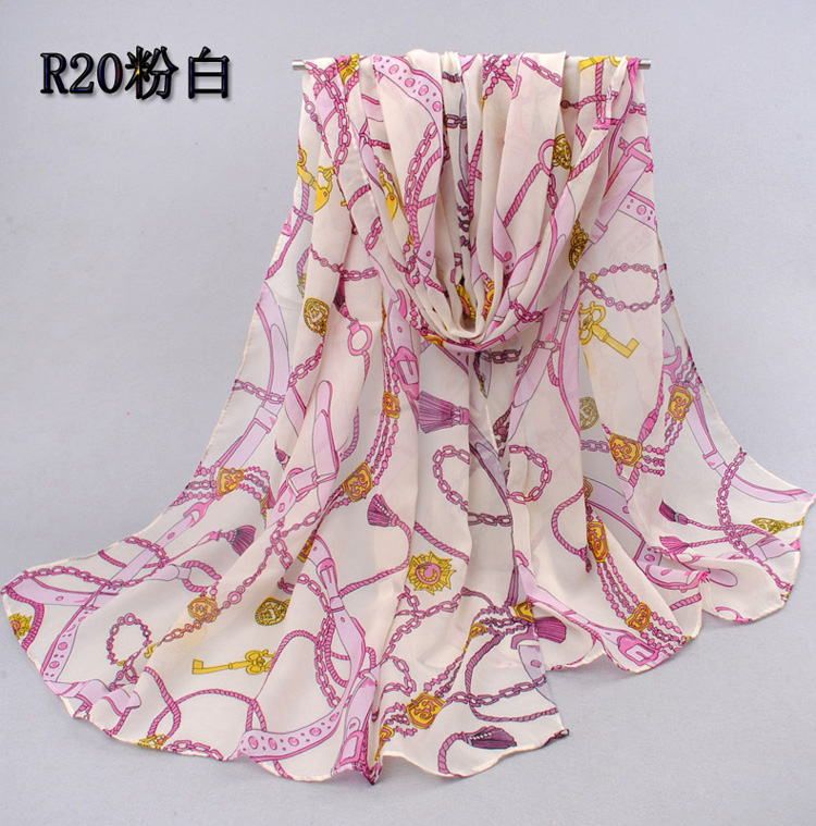 Velvet chiffon scarves women clothing