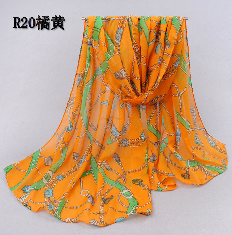 Velvet chiffon scarves women clothing