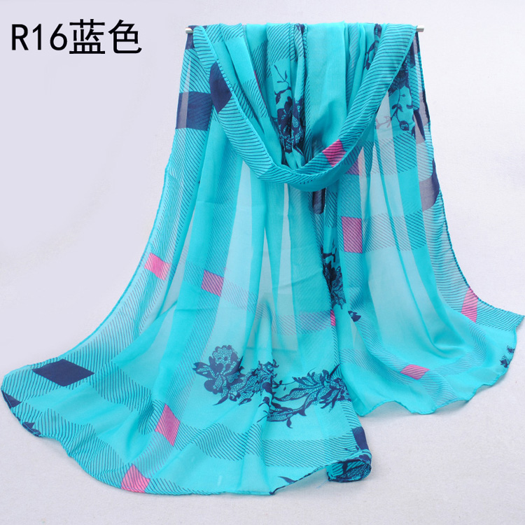 wholesale flower plaid wrap scarf