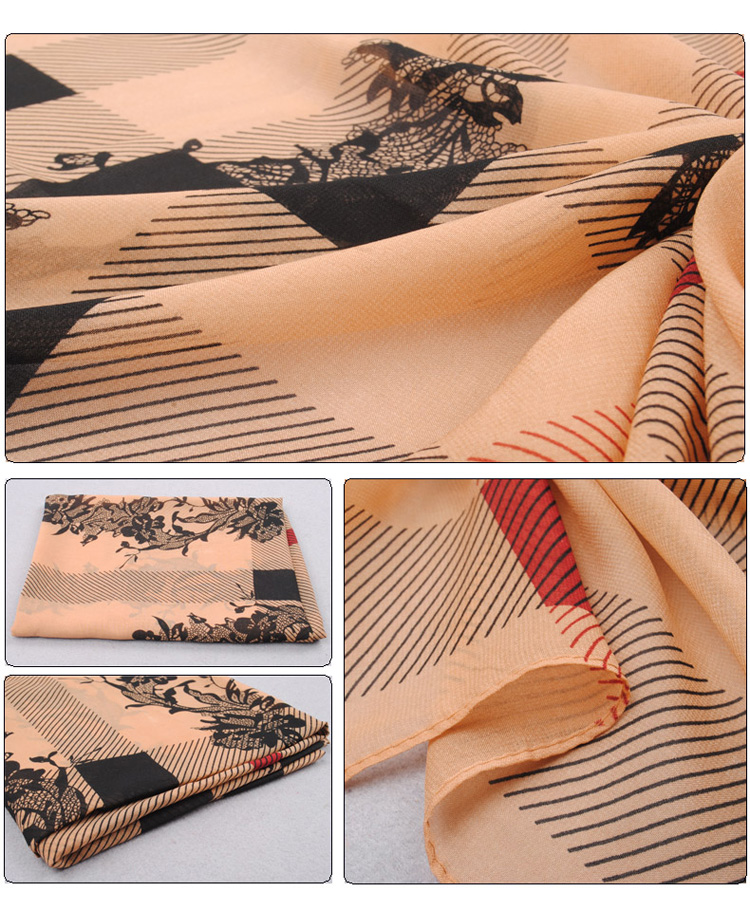 wholesale flower plaid wrap scarf