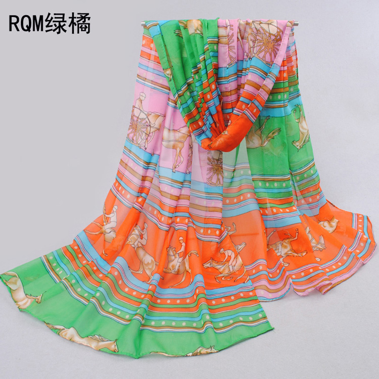Hot striped pattern tying scarves
