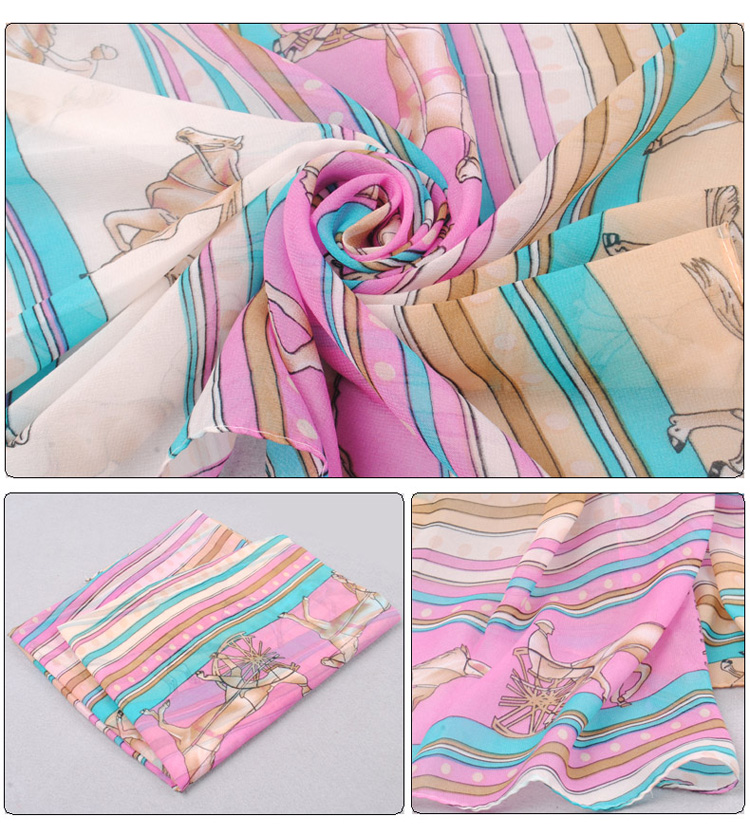 Hot striped pattern tying scarves