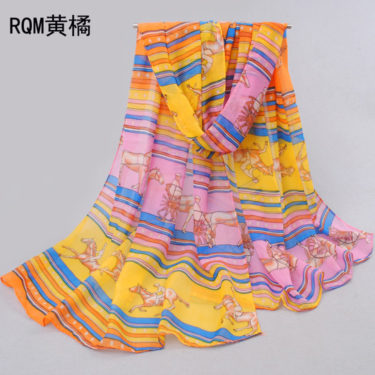 Hot striped pattern tying scarves