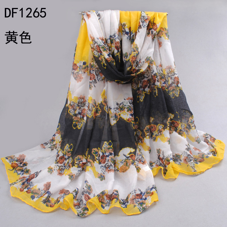 Female warm color floral scarf