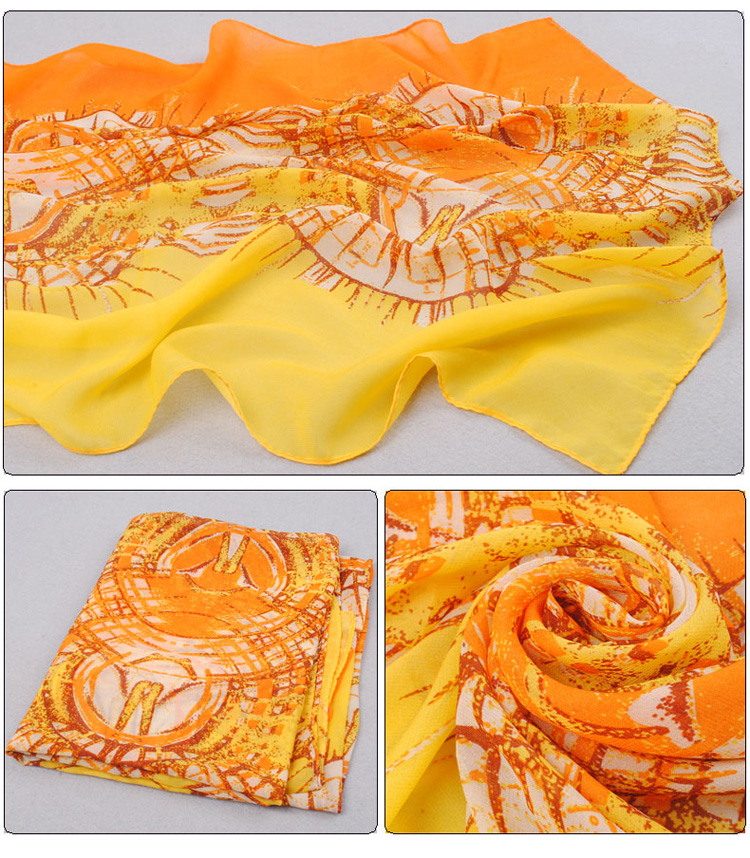 Floral stripes winter scarf shawl