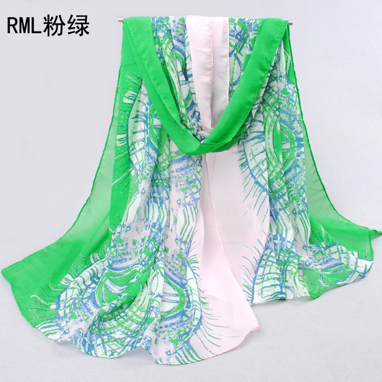 Floral stripes winter scarf shawl