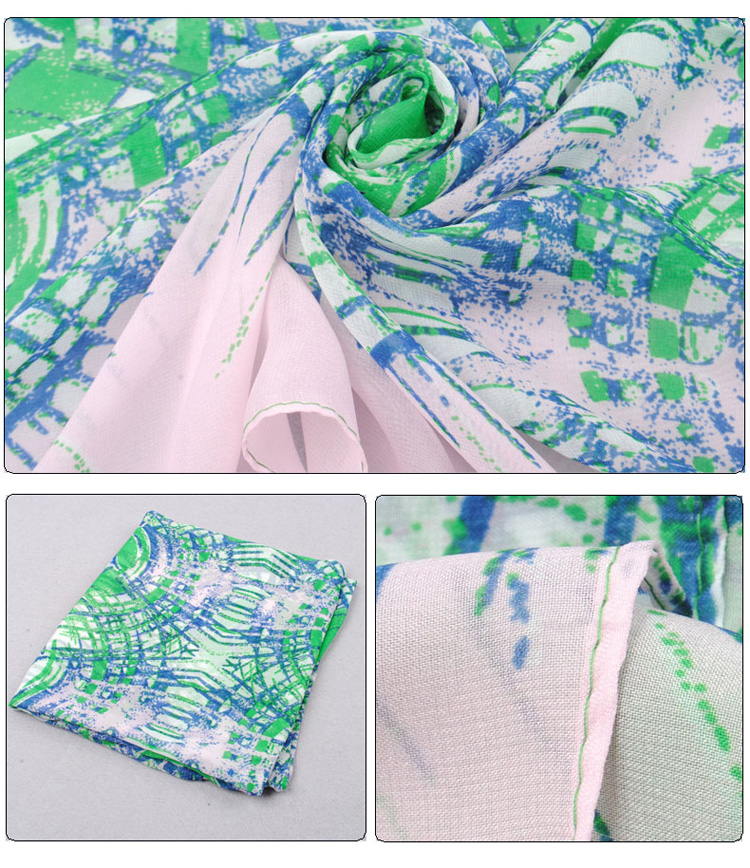 Floral stripes winter scarf shawl