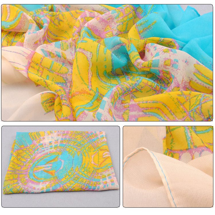 Floral stripes winter scarf shawl