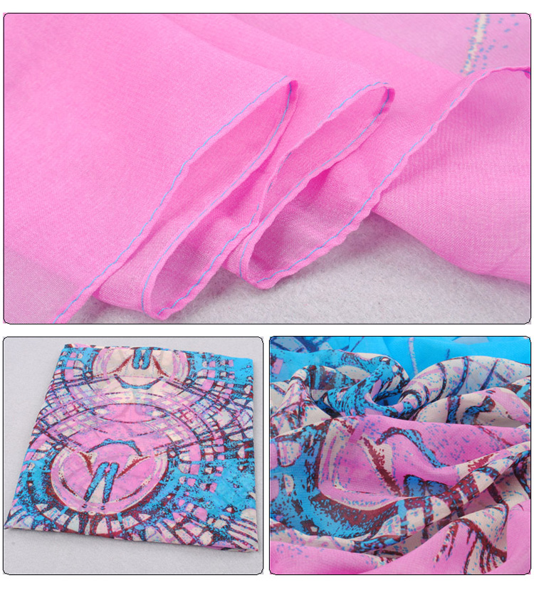 Floral stripes winter scarf shawl