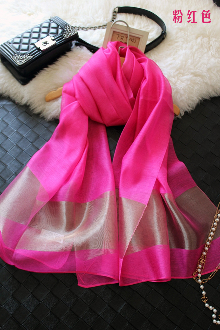 Korea stitching silk scarves for women