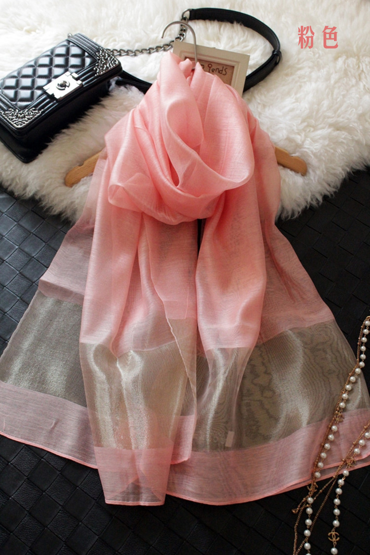 Korea stitching silk scarves for women